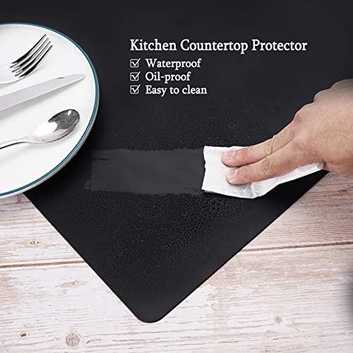 Gartful Silicone Mats for Kitchen Counter, Large Silicone Countertop Protector, Nonskid Heat Resistant Desk Saver Pad, Multipurpose Mat, Placemat (XL-28" x 20"x 0.06", Black) - Image 6