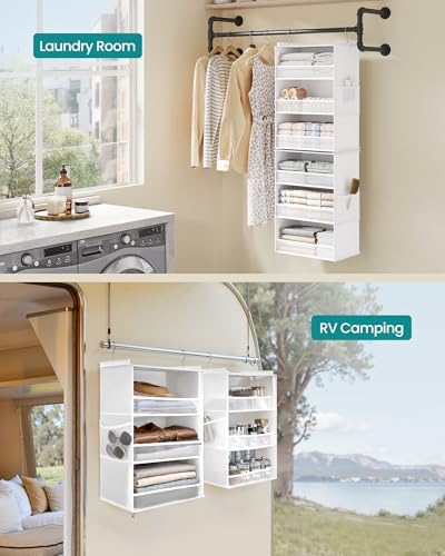 SONGMICS Widended Hanging Closet Organizer and Storage, 6-Tier, Separable - Image 6