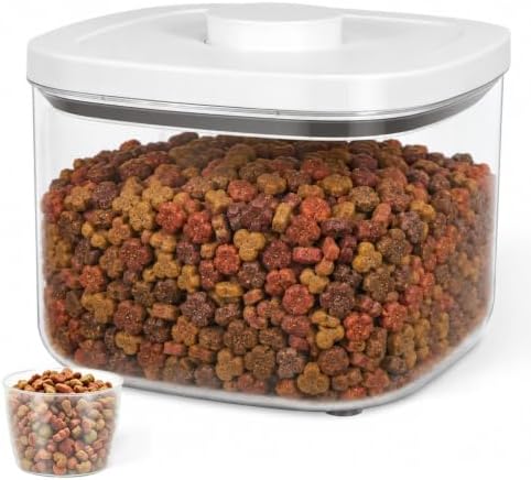 TBMax Dog Cat Food Storage Container 5 Lbs, Stackable Pet Food Dog Treat Container with Pop Up Lids, Airtight Food Storage Bin for Kitchen Organization by TBMax