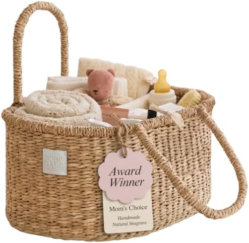 BEBE BASK Premium Baby Diaper Caddy Organizer Basket with Cotton Divider by BEBEBASK%C2%AE