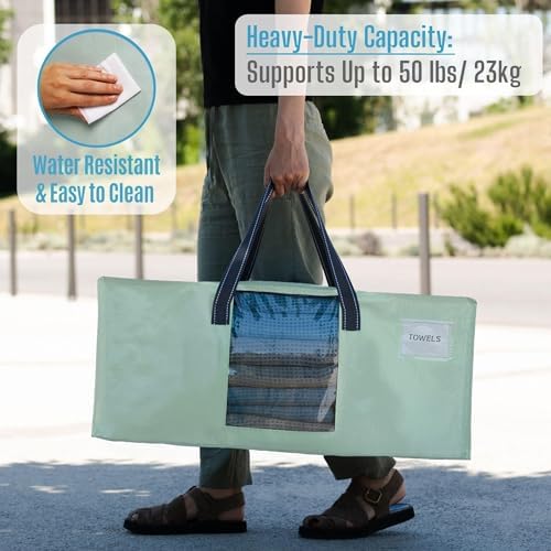 VENO Heavy Duty Moving Bags, Storage Bags, Clear Window, Light Green,8 Pack - Image 5