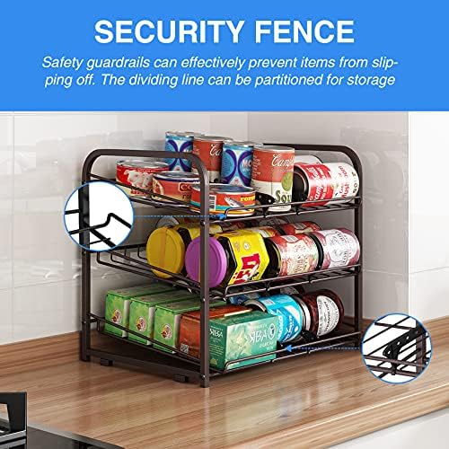 Can Rack Organizer,3 Tier Stackable Can Storage Dispenser,Bronze - Image 5