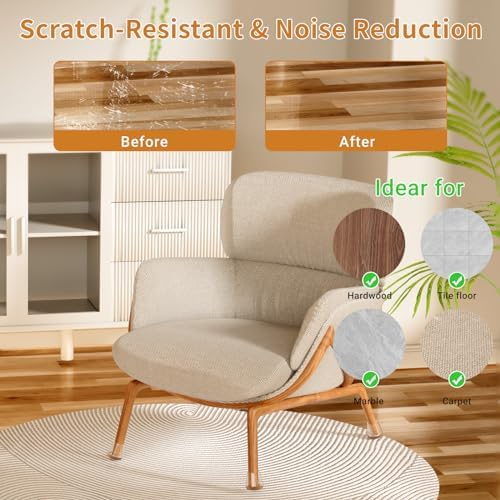 24 PCS Silicone Chair Leg Floor Protectors Extra Small(0.6"-0.8") Rubber Felt Furniture Pads Chair Legs Caps/Covers for Hardwood Floors, Tile from Scratches & Reduce Noise - Round, Clear - Image 3