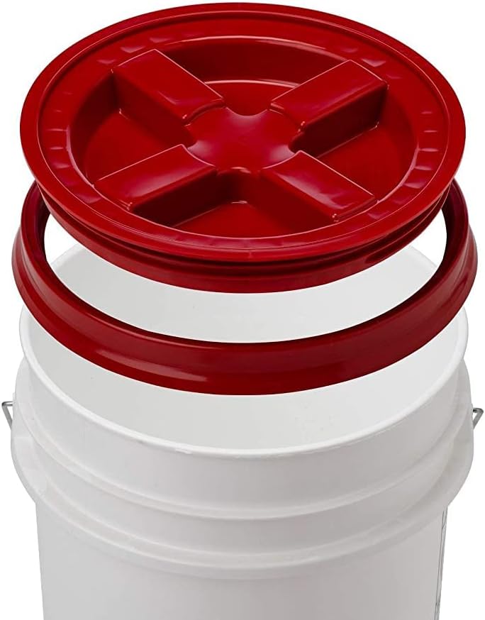GAMMA2 Gamma Seal Lid - Pet Food Storage Container Lids - Fits 3.5, 5, 6, & 7 Gallon Buckets, Red, Made in USA - Image 3