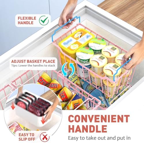Goovilla Freezer Organizer Bins for 5-7 Cu.FT Chest Freezer, 8 Pack Pink - Image 3