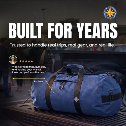 131L Travel Duffle Bag, Heavy Duty Ripstop Gym Weekender Bag, Pacific Blue - Image 7