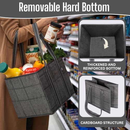 VENO 3 Pack Heavy Duty Reusable Grocery Shopping Bags Utility Tote - Image 5