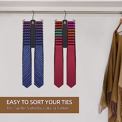 ZEDODIER 2 Pack Tie Hanger, Tie Organizer for Closet, Holds 40 Ties - Image 4