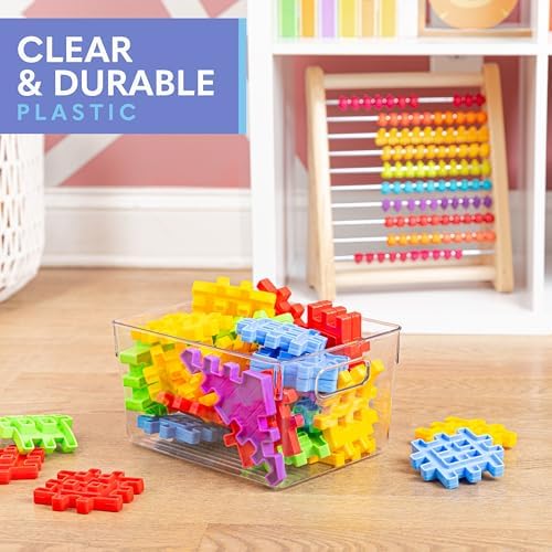 Plastic Food Storage 2 Pack Clear Container Bin with Handles for Organizing Kitchen, Pantry, Refrigerator, Freezer, Pantry, Cabinet, Closet, Bathroom. 10”x7.5”x5.3” - Image 6