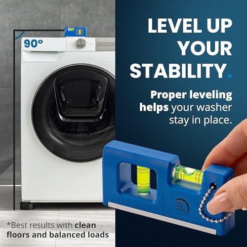 Anti Vibration Pads for Washing Machine with Tank Tread Grip - 4 Pack + Level - Fits Most Round Feet up to 1.75” - Stops Washer Dryer from Moving - Rubber Antivibration Stabilizer for Leveling Washer - Image 6