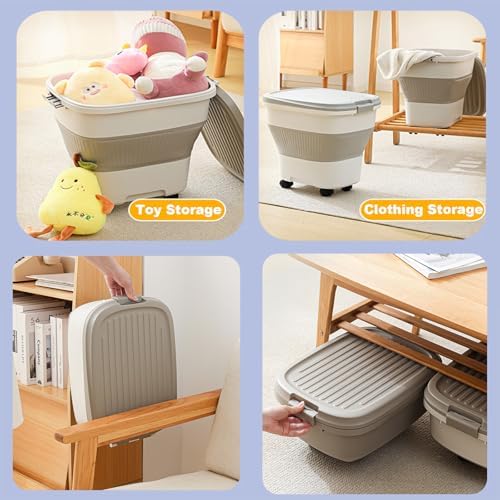 SEWIU 2pack 35 lbs Dog Food Storage Container,Collapsible Dog Food Container with Scoop,Pet Food Storage Containers to Keep Dry Food Fresh,Easy to Move - Image 6
