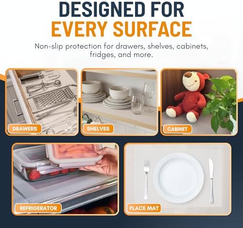 Refrigerator Liners for Shelves (12 Pack) by Linda’s Essentials - Non-Adhesive Shelf or Drawer Liner, BPA-Free Fridge Mats for Kitchen & Cabinets, Easy to Clean, Ideal Household Essentials (Clear) - Image 6
