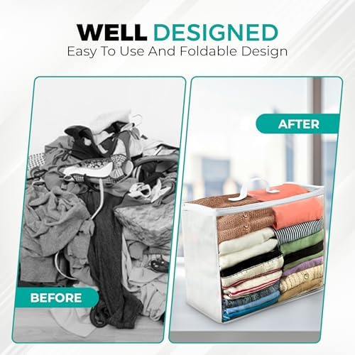 VitalUp Clear Plastic Storage Bags, Durable Zippered Storage Bags for Comforters, Blankets, Clothes, and Bedding - Breathable Nonwoven with Clear Front for Easy Organizing, 20x20x8, 3 Pack - Image 3