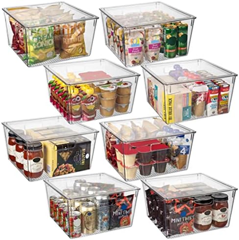 ClearSpace Plastic Storage Bins with Lids, Pantry Organizer, XL, 8 Pack by ClearSpace