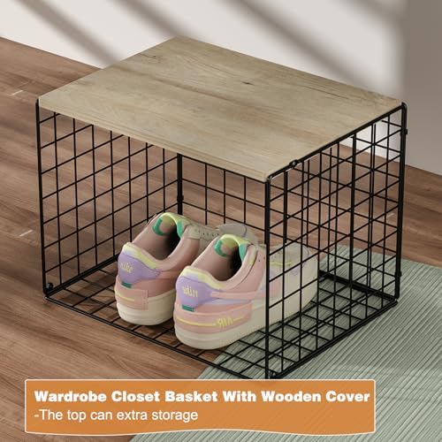Extra-Long Closet Organizers and Storage with Top Board, 3 Pack Stackable Closet Shelf Organizer, Double Storage Design Clothes Storage Cube/Bin Organizer for Wardrobe,Space-Saving, Black,Sturdy,Metal - Image 7