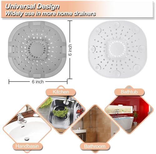 Bovinde Hair Drain Catcher Square for Shower 2 PCS (Traffic Black Grey) - Image 5