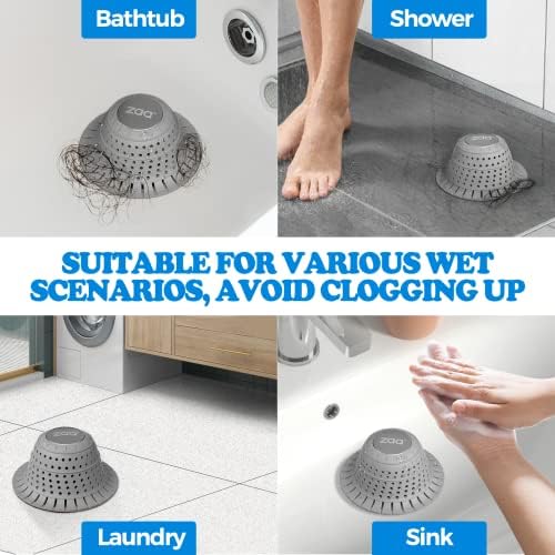 zaa Shower Drain Hair Catcher Bathtub Drain Cover Strainer Protector - Image 2