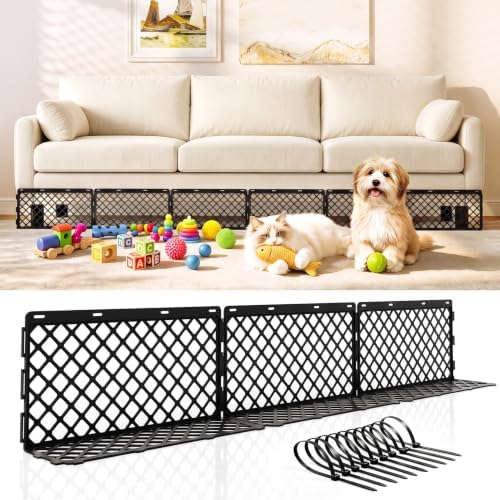 Goovilla Under Couch Blocker for Pets, 12 Pcs with 50 Zips Ties, Black by Goovilla