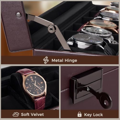 ProCase 6 Slots Watch Case Box for Men -Espresso Black - Image 3
