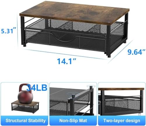 gianotter Computer Monitor Stand Riser with Drawer - Image 5