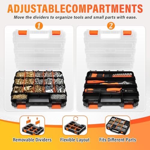 DIYSELF 2 Pack Hardware Organizer, 34-Compartment Small Parts Organizer - Image 3