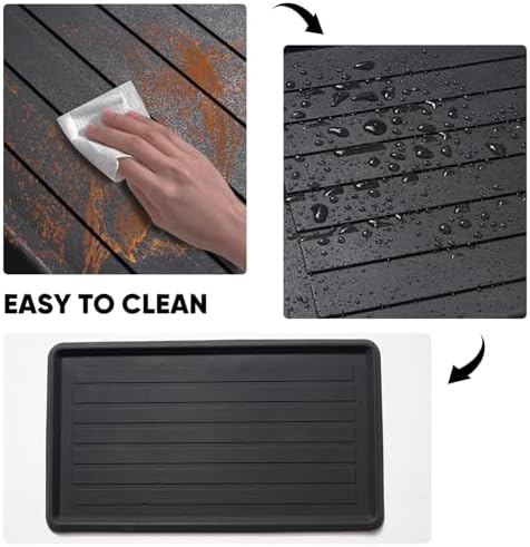 HIYARD Rubber Boot Tray for Entryway, Multipurpose Boot Mat, Shoe Tray, Shoe Mat for Indoor and Outdoor, 16x47, Black - Image 6
