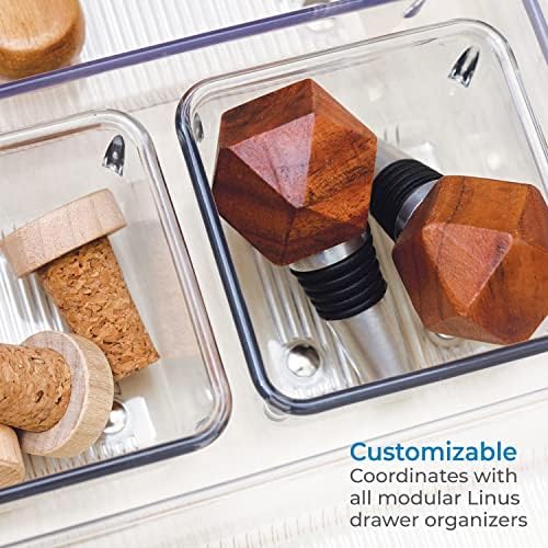 iDesign Linus Plastic Drawer Organizer, 3" x 3" x 2", Set of 2, Clear - Image 3