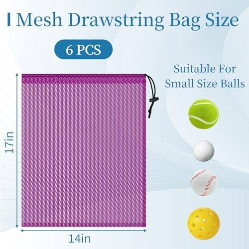 6 Pack Mesh Drawstring Bags with Lock, 14x17 for Gym, Beach, Laundry - Image 2