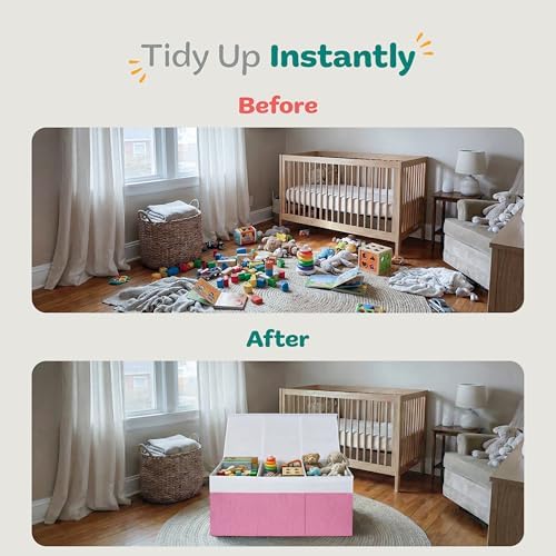 SoftOwl Extra Large Toy Storage Organizer with Lid - Sturdy, Collapsible Toy Chest Storage Box Design - Toys Bin with Dividers for Kids, Nursery, Bedroom, Playroom 37"x16"x14" - Image 7