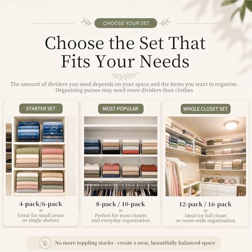 SortNStore Shelf Dividers Purse Organizer for Closet: Acrylic Clear 6 Pack - Image 4