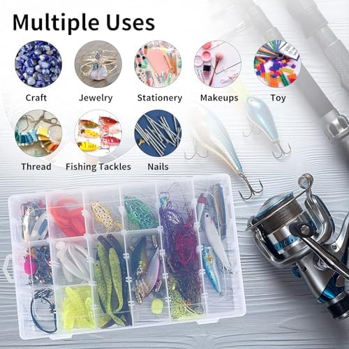 Bead Organizer Storage 36 Grid Jewelry Tackle Craft Box Adjustable Dividers - Image 5