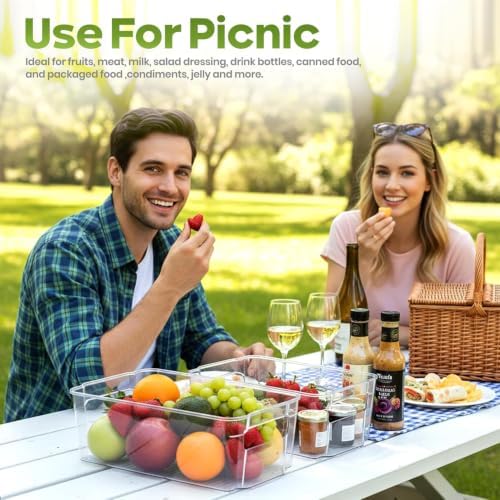 Utopia Home Plastic Stackable Storage Bins for Fridge, 8 Pack, Clear - Image 2