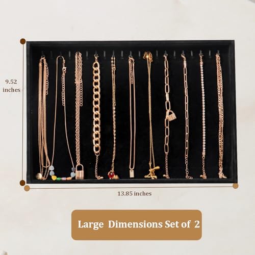 Large Velvet Jewelry Tray Display Drawer Inserts 2 Pack - Image 5