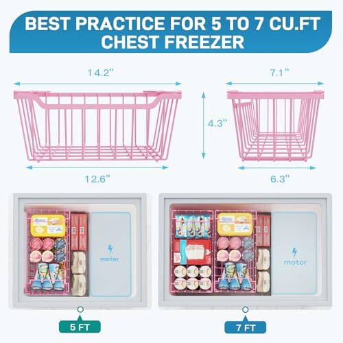 SUNALLY Freezer Organizer Bins, 8 Pack Stackable Pantry Storage Bins, Pink - Image 2
