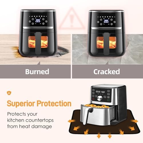 Heat Resistant Mats for Air Fryer on Countertop, 24 x 16in, Brown - Image 3