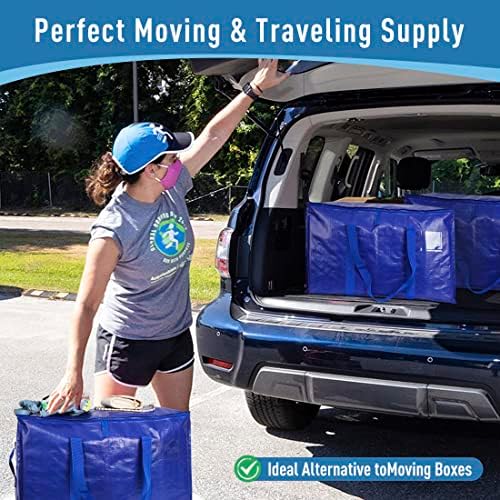 Moving Bags Heavy Duty Extra Large Storage Tote for Space Saving, Traveling Organizer, with Zippers & Strong Carrying Handles Alternative to Moving Boxes, Packing Supplies (Set of 6) - Image 4