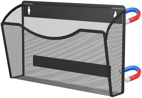 MINDEPOT Magnetic Wall File Organizer, Hanging File Holder, 1 Pack, Black by MINDEPOT