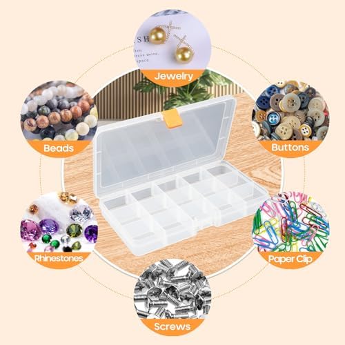 Moon Magpie 8PACK Extra Thick Bead Organizers, Mini Clear Plastic Storage Box Craft Containers for Nail jewelry rhinestones DIY Supply Case - Image 6