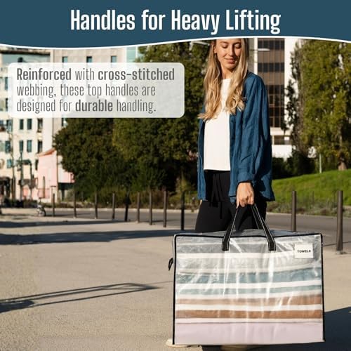 VENO Heavy Duty Moving Bags, Storage Bags, 27 Gallon, Clear, 4 Pack - Image 4