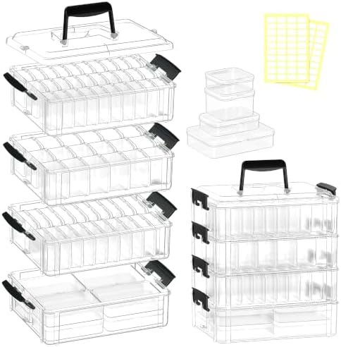 Bead Storage Organizer, 76 Small Containers and Lids, 4 Sizes by Unknown