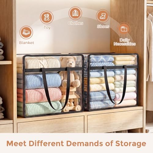 6 Pack Clear Storage Bags for Clothes, 45L Closet Organizers and Storage - Image 4