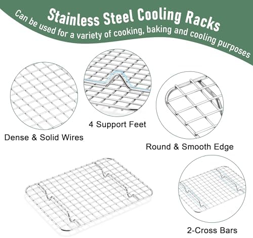 Homikit Toaster Oven Pan with Rack Set (2 Baking Sheet+2 Rack), 9 x 7 Inch - Image 4