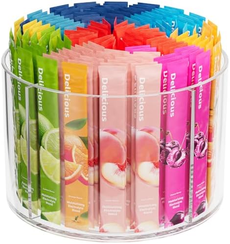 Divided Drink Packet Organizer, Rotating Turntable Organizer, Lazy Susan by SlowSLog