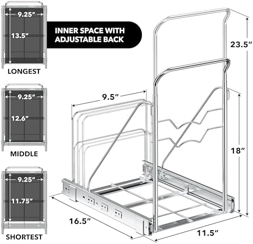 Simple Houseware Pull Out Trash Can Shelf (for 7~13 Gal, Can Not Included) - Image 2