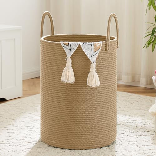 Artfeel Laundry Basket,Woven Cotton Rope Laundry Hamper,60L for Decorative Storage of Dirty Clothes,Toys and Blankets in Bathroom,Baby Room and Living Room by Artfeel