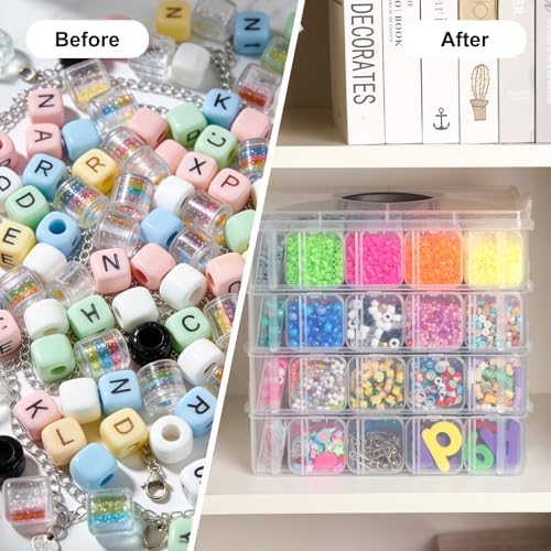 Stackable Bead Organizer 4 Tier with 120pcs Small Boxes Storage Container - Image 4