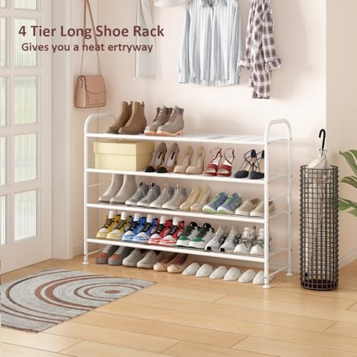 LINZINAR 4 Tier Long Shoe Rack for Closet Metal Shoe Organizer for Entryway - Image 4