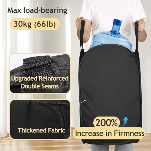 Upgraded Pop-up Laundry Hamper 2 Pack, 70L(18.5 Gal) Laundry Basket with Thickened 600D Oxford Fabric,2.4X Denser Mesh Side Pocket, 0.2mm Added Thickness Steel Frame, Easy to Open and Fold for Storage - Image 3