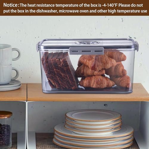 Gifhomfix Bread Box Bread Boxes for Kitchen Counter Airtight, Time Recording Bread Storage Container with Lid, Bread Keeper for Homemade Bread, Toast, Bagel, Donut and Cookies, LARGE Grey - Image 5