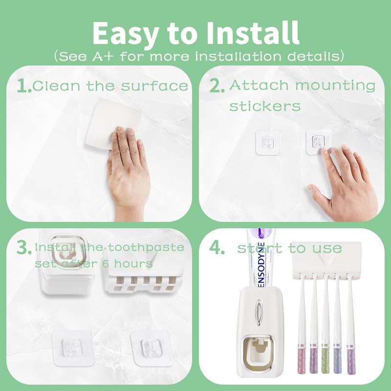 Toothbrush Holder and Toothpaste Dispenser Set - Image 6